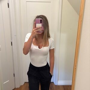 White Ribbed Women's pretty little thing bodysuit